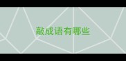 敲成语有哪些