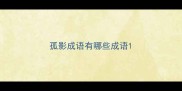 孤影成语有哪些成语