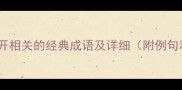10个与如开相关的经典成语及详细附例句和用法