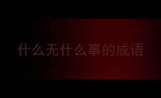 什么无什么事的成语