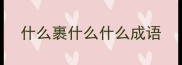 什么裹什么什么成语
