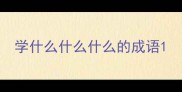 学什么什么什么的成语