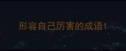 形容自己厉害的成语