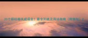 20个矫枉相关成语全最全列表及用法指南附例句