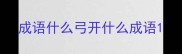 成语什么弓开什么成语