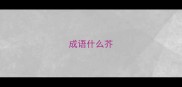 成语什么芥