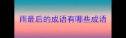 雨最后的成语有哪些成语