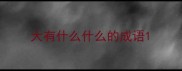 大有什么什么的成语