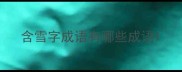 含雪字成语有哪些成语