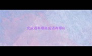 充成语有哪些成语有哪些