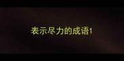 表示尽力的成语