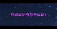 鲜闻成语有哪些成语