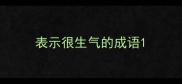 表示很生气的成语