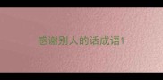 感谢别人的话成语