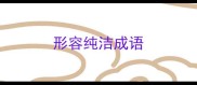 形容纯洁成语