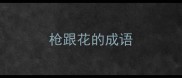 枪跟花的成语