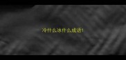 冷什么冰什么成语