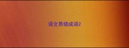 语文易错成语