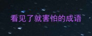 看见了就害怕的成语