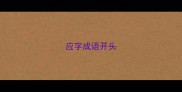 应字成语开头