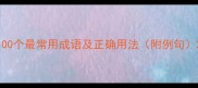100个最常用成语及正确用法附例句