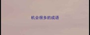 机会很多的成语