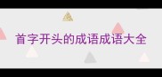 首字开头的成语成语大全