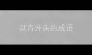 以青开头的成语