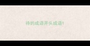 待的成语开头成语