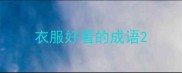 衣服好看的成语