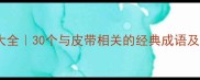 皮带的成语大全30个与皮带相关的经典成语及趣味解读