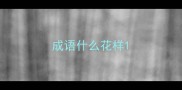 成语什么花样