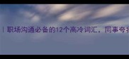 高要求成语推荐职场沟通必备的12个高冷词汇同事夸我专业又高效