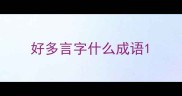 好多言字什么成语