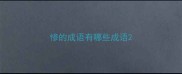 惨的成语有哪些成语