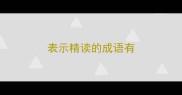 表示精读的成语有