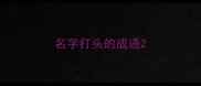 名字打头的成语
