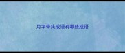 月字带头成语有哪些成语