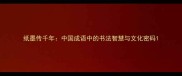 纸墨传千年中国成语中的书法智慧与文化密码