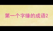 第一个字缘的成语