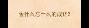 舍什么忘什么的成语