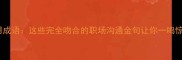 巧用成语这些完全吻合的职场沟通金句让你一鸣惊人