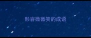 形容微微笑的成语
