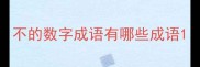 不的数字成语有哪些成语