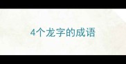 4个龙字的成语