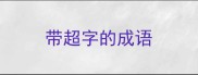 带超字的成语