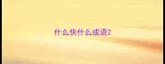 什么快什么成语