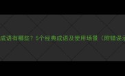 带戚的成语有哪些5个经典成语及使用场景附错误示例