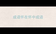 成语怀在怀中成语