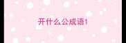 开什么公成语